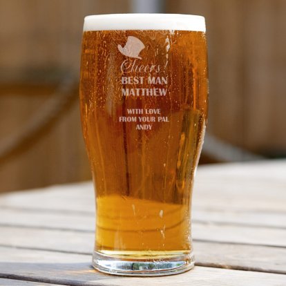 Personalised Pint Beer Glass - Cheers 