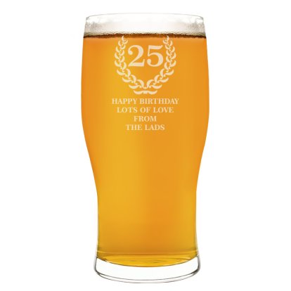 Personalised Pint Beer Glass - Crest Age Design