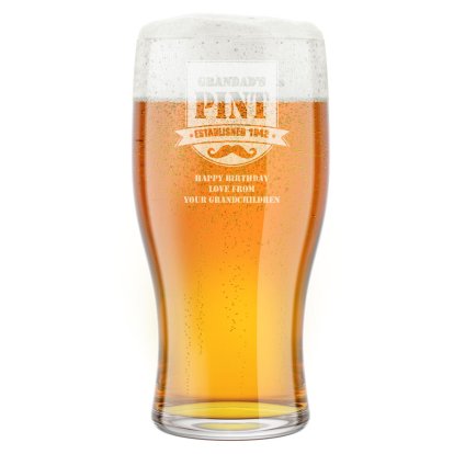 Personalised Pint Beer Glass - Established
