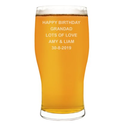 Personalised Pint Beer Glass - Any Message
