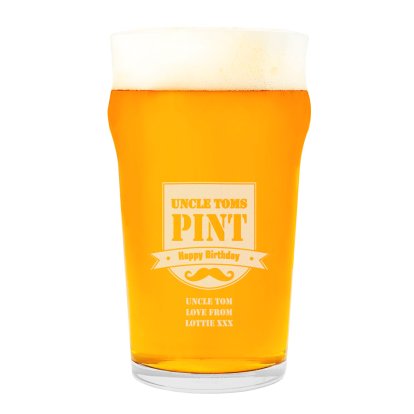 Personalised Pint Glass - His Pint