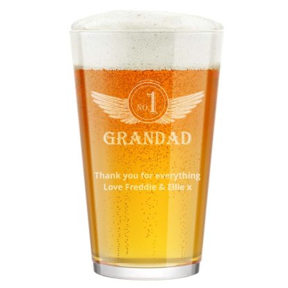 Personalised Pint Glass - No1 Grandad