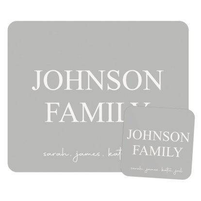 Personalised Placemat & Coaster Set - Family Household