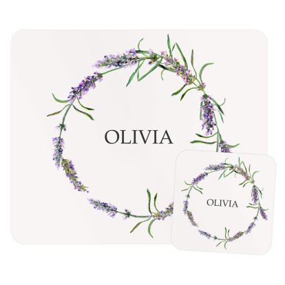 Personalised Placemat & Coaster Set - Floral Wreath