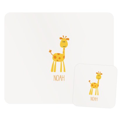 Personalised Placemat & Coaster Set - Giraffe