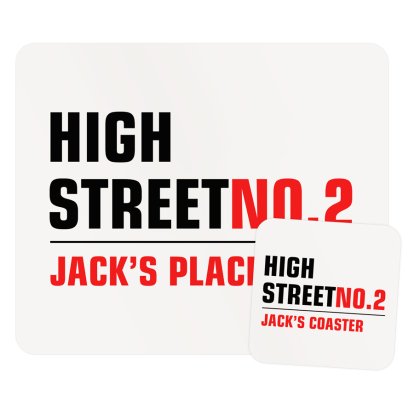 Personalised Placemat & Coaster Set - Street Sign