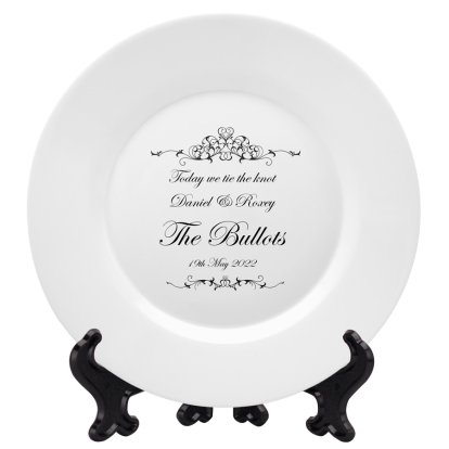 Personalised Plate for Couples - Ornate Swirl Design
