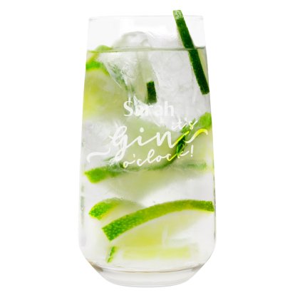 Personalised Premium Gin O'clock Glass
