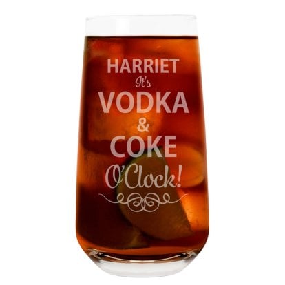 Personalised Premium Vodka O'clock Glass