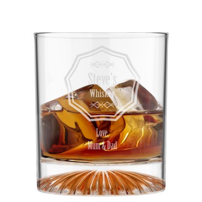 Personalised Premium Whisky Glass Tumbler Crest