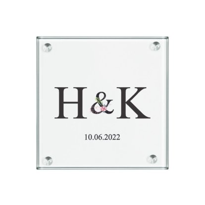 Personalised Printed Glass Coaster - For Couples