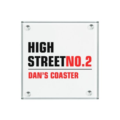 Personalised Printed Glass Coaster - Street Sign