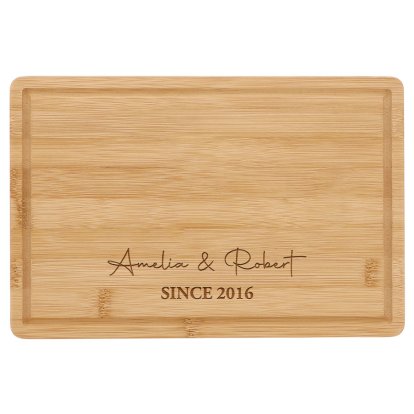Personalised Rectangle Bamboo Chopping Board for Couples