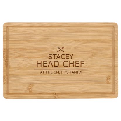 Personalised Rectangle Bamboo Chopping Board - Head Chef