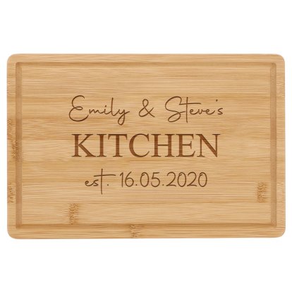Personalised Rectangle Bamboo Chopping Board - His & Hers