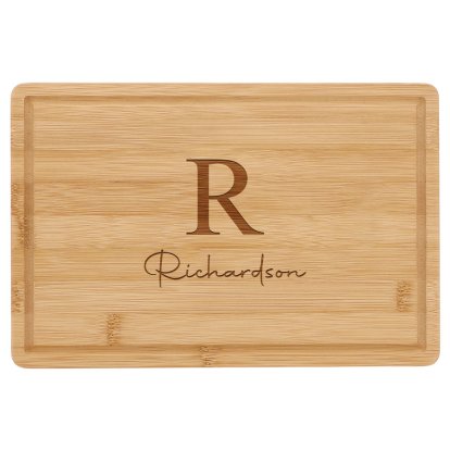 Personalised Rectangle Bamboo Chopping Board - Initial & Name