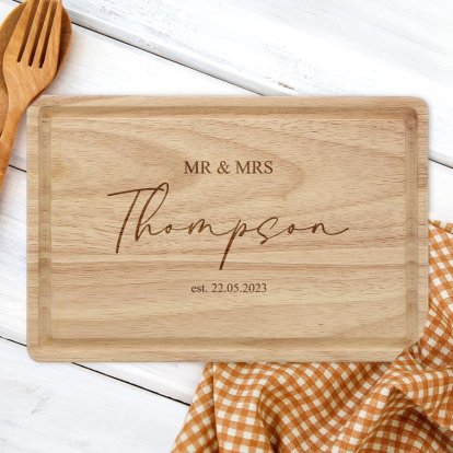 Personalised Rectangular Chopping Board for Mr & Mrs 