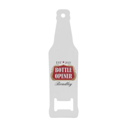 Personalised Red Crest Beer Bottle Opener
