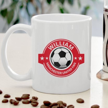 Personalised Red Football Fan - Mug 