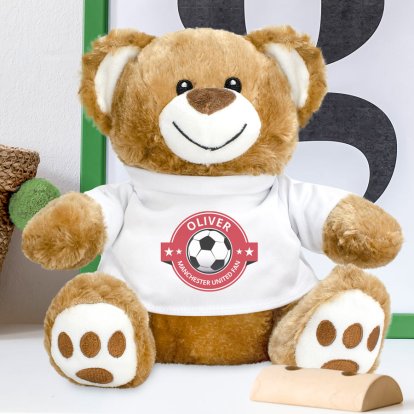 Personalised Red Football Fan - Teddy T-shirt