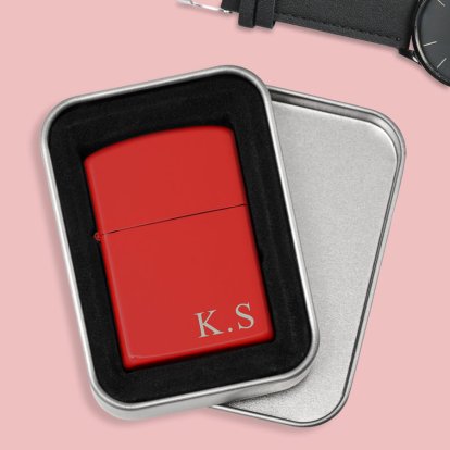 Personalised Red Lighter - Initials 