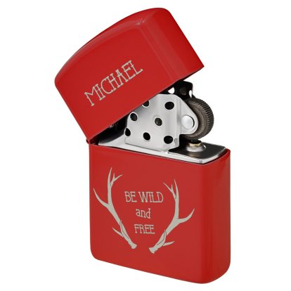 Personalised Red Lighter - Wild & Free