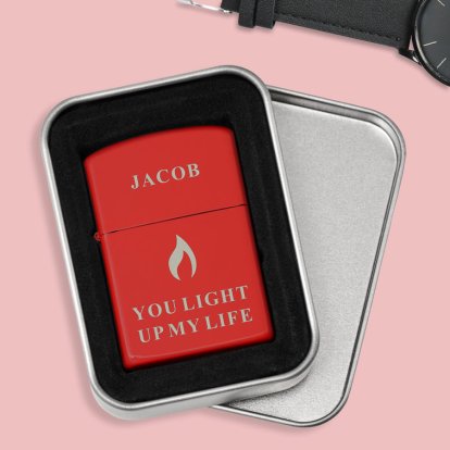 Personalised Red Lighter - You Light Up My Life