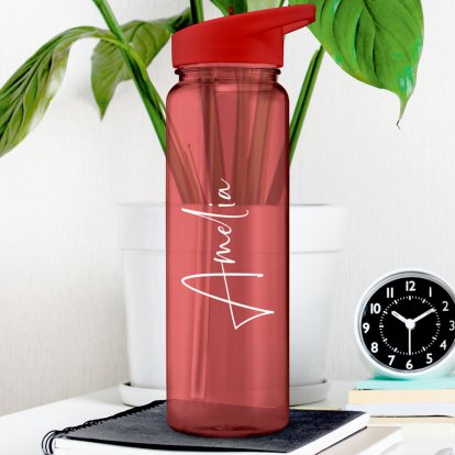 Personalised Red Water Bottle - Any Name 