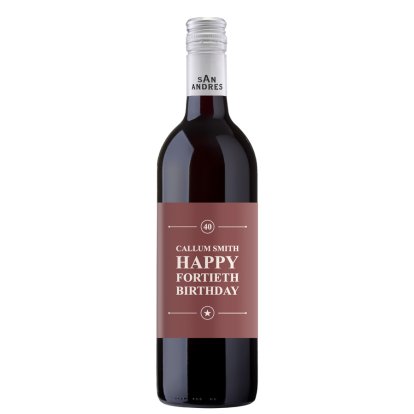 Personalised Red Wine - Any Birthday