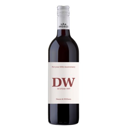 Personalised Red Wine - Initials & Message