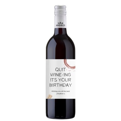Personalised Red Wine - Quit Wine-Ing