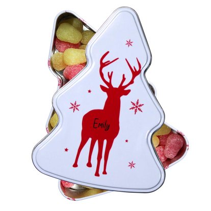Personalised Reindeer Sweets Tin