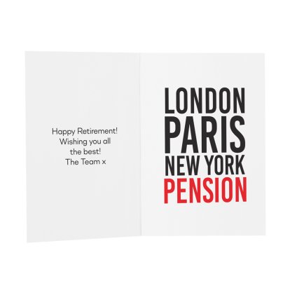 Personalised Retirement Message Card -  Pension