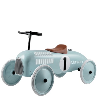Personalised Retro Style Ride On Racing Car