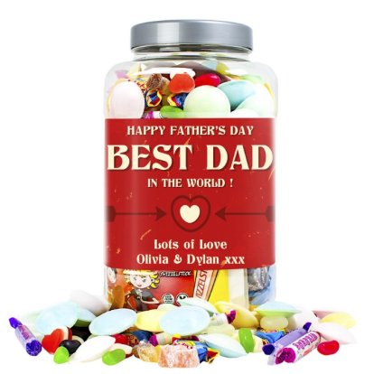 Personalised Retro Sweet Shop Jar - Father's Day Best Dad