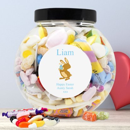 Personalised Retro Sweet Treat Jar - Bunny and Easter Egg 