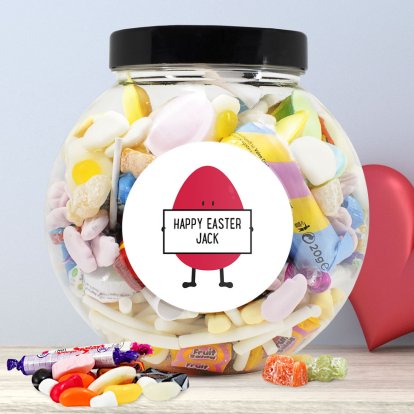 Personalised Retro Sweet Treat Jar - Easter Message