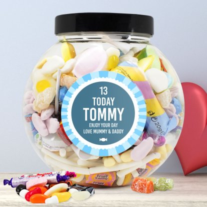 Personalised Retro Sweets - Birthday Boy Jar 