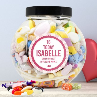 Personalised Retro Sweets - Birthday Girl Jar 