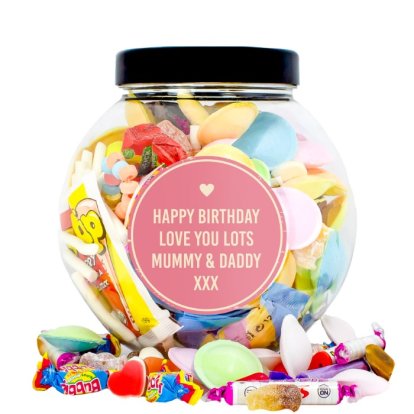 Personalised Retro Sweets - Heart Message Jar