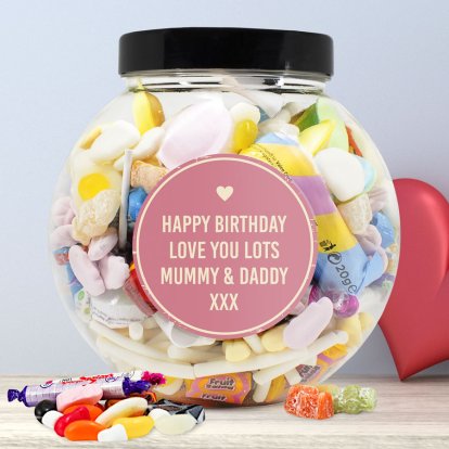Personalised Retro Sweets - Heart Message Jar 