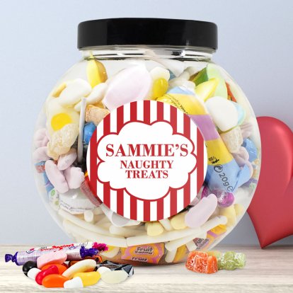 Personalised Retro Sweets - Naughty Treats Jar 