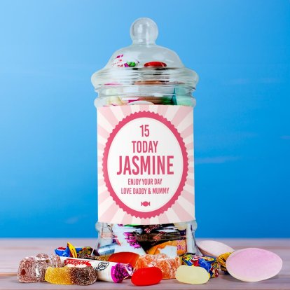 Personalised Retro Sweets - Retro Birthday Girl Jar