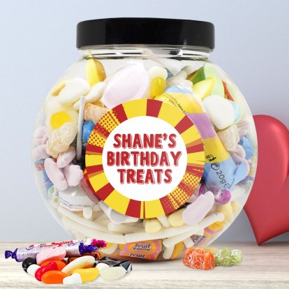Personalised Retro Sweets - Retro Birthday Jar 