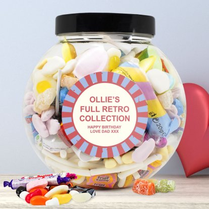 Personalised Retro Sweets - Retro Collection Jar 