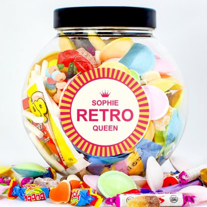 Personalised Retro Sweets - Retro Queen Jar 