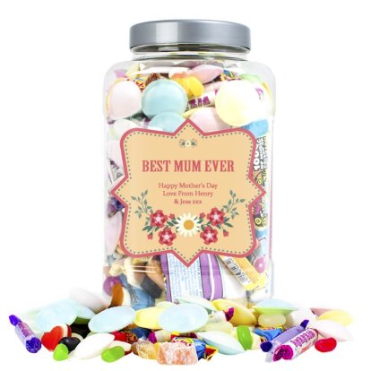 Personalised Retro Sweets Shop Jar - Floral Affair