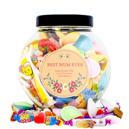 Personalised Retro Sweets Treat Jar - Floral Affair