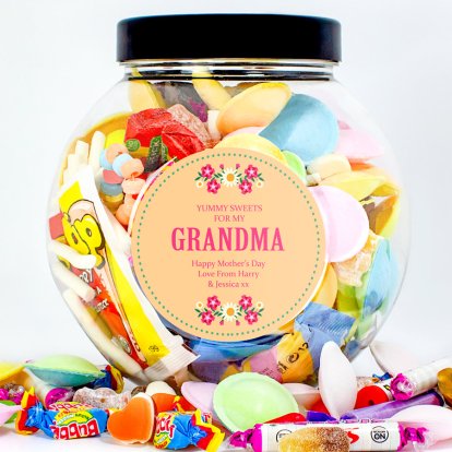 Personalised Retro Sweets Treat Jar - Grandma's Sweets