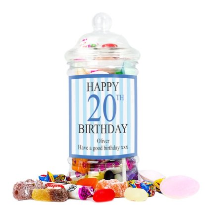 Personalised Retro Sweets - Victorian Birthday Boy Jar